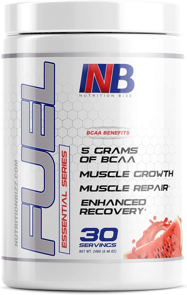 Kraftstoff 2:1:1 BCAA Pulver, 5 Gramm BCAAs Aminosäuren, Post Workout Recovery Drink für Muskelaufbau, Erholung und Endurance, 30 Servierungen (Watermelon)