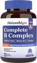 Complexe B complet, toutes les vitamines 8 B, Méthyl B12, Méthyl Folate, Biotine, P-5-P, hautement absorbante, Production d'énergie, 60 bouchons végétaliens