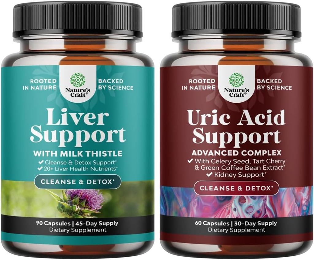 Bundle of Liver Cleanse Detox & Repair - Silymarin Milk Thistle mit Dandelion Root & Artichoke Extract und Green Coffee Bean Extract für Uric Acid Cleanse & Detox - Turmeric Tart Cherry & Celery Seed