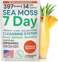 Atlantic Naturals Sea Moss 7 Day Detox Foie, Gallbladder & Nettoyage du rein - Soutien avec racine de dandelion, chardon de lait, racine de lard, trèfle rouge, Chanca Piedra - mélange de boissons aux ananas (14 oz)