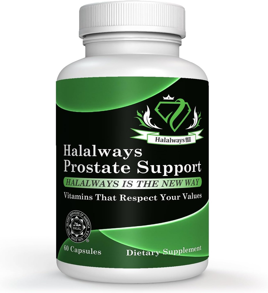 Halalways Prostate Support Supplément Halal certifié (Saw Palmetto, complexe de stérol végétal, sélénium, pygeum africanum Bark Powder)