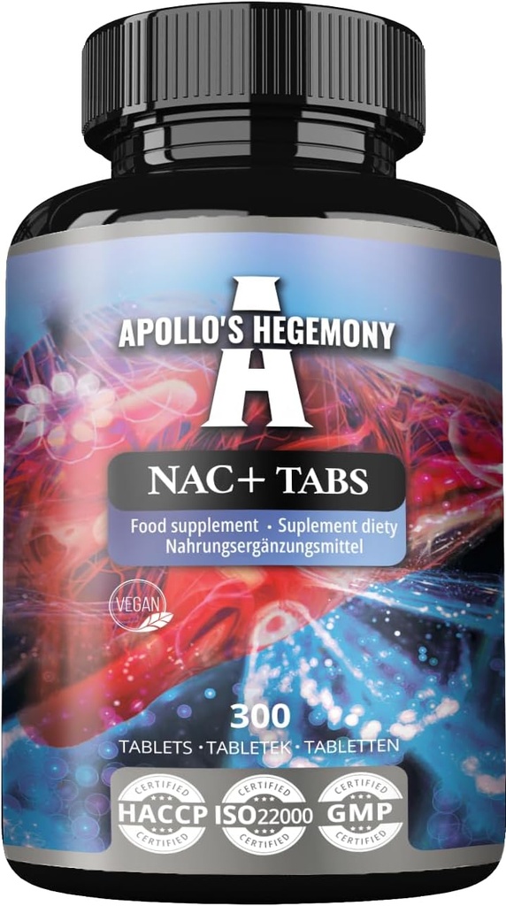 APOLLO'S HEGEMONY NAC+ 150 mg - N-Acetyl L-Cystein und Artichoke Extract, 300 Vegan Tabletten, 1200 Servierungen, Aminosäure Nahrungsergänzungsmittel, unterstützt Detox und Lebergesundheit