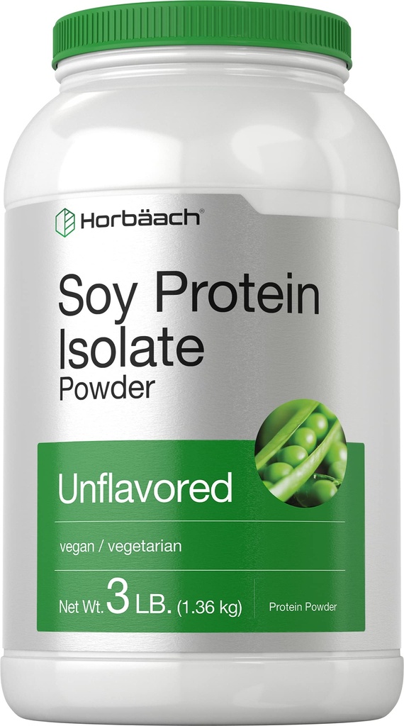 Horbaach Soy Protein Isolate Pulver | 3 lb | Unflavored | für Frauen und Männer | Vegetarisch, Vegan, Non-GMO und Glutenfrei