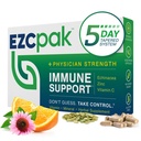 EZC Pak 5-Day Dépanneuse de soutien immunitaire - Supplément de soutien immunitaire, Echinacea, Zinc Vitamine C, Vitamines pour le système immunitaire, Dépanneuses pour adultes - Dépanneuses de soutien immunitaire
