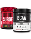 Jacked Factory Nitrosurge Shred Thermogenic PreWorkout in Blueberry Lemonade & BCAA in Fruit Punch für Body Recomposition, Muskelaufbau und Erholung