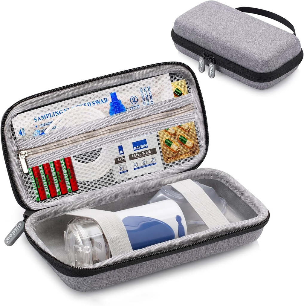 Portable Nebulizer Case for Travel, Inhaler Cases für Kinder & Erwachsene Handheld Asthma Machine, Medical Supplies Organizer, Elektronische Organizer Cases für Cord, Ladegerät (Grey)