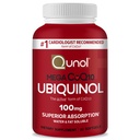 Qunol Ubiquinol CoQ10 100mg Softgels, Mega Ubiquinol 100mg - Überlegene Absorption - Aktive Form von Coenzym Q10 für Herzgesundheit & Gesunde Blutdruckstufen - 2 Monate Versorgung - 60 Zähler