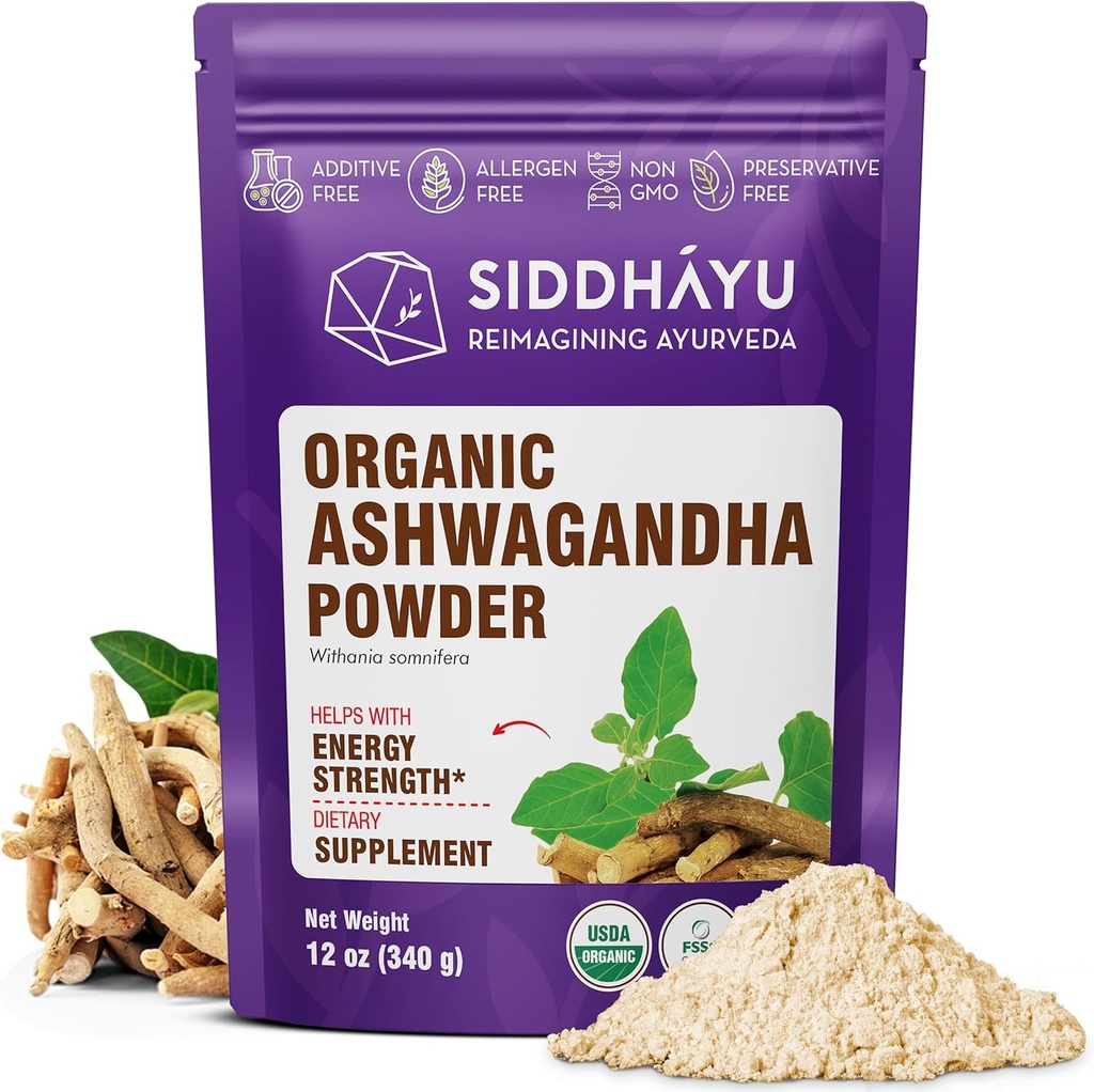 Siddhayu Bio Ashwagandha Pulver - 12 oz