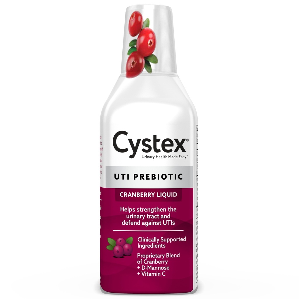 Cystex UTI Support & Urinary Health Supplement - Zuckerfreie Cranberry Prebiotic mit D-Mannose, Vitamin C, & Bromelain für UTI Protection & Maintenance - Flüssige Formel - 7,6 fl oz - (Pack 1)