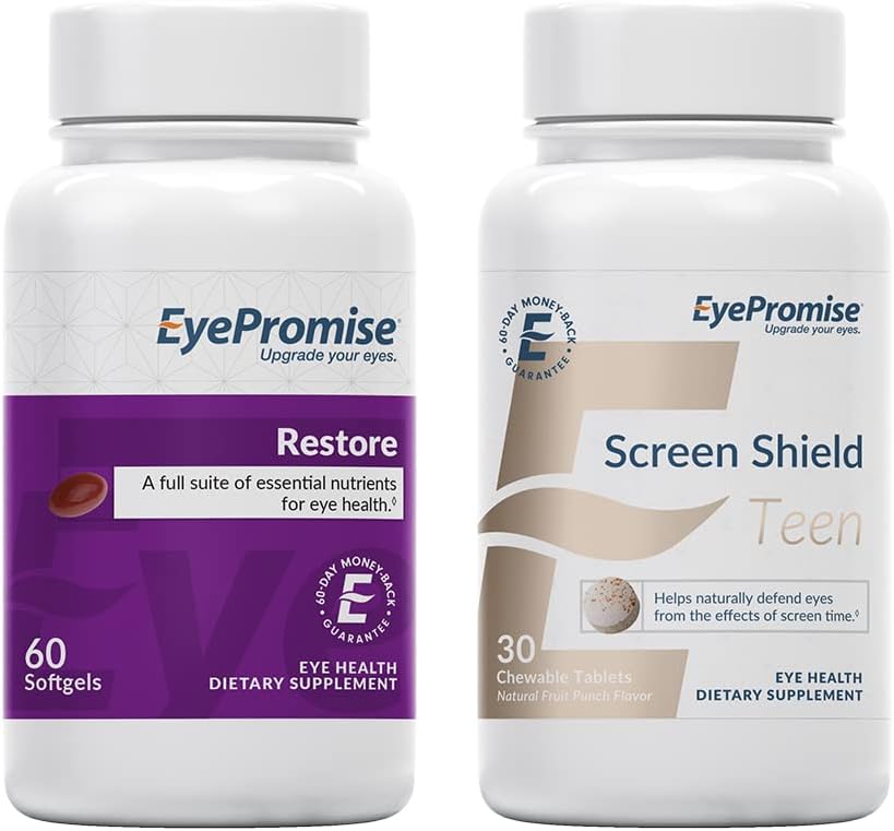 EyePromise Restore Macular Health Supplement Ecran Shield Teen Chewable Vitamine oculaire