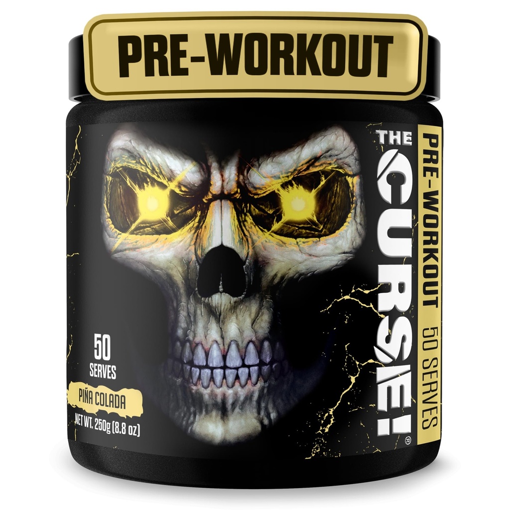 Der Fluch! Pre Workout Pulver für Männer & Frauen, Koffein, Beta-Alanin, Kreatin, L-Citrulline, 50 Servierungen, Pina Colada Flavor – Boost Energy, Strength & Focus
