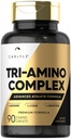 Carlyle Tri-Amino L-Arginin L-Ornithine L-Lysine Supplement | 90 Caplets | Vegetarisch, Non-GMO, Glutenfrei