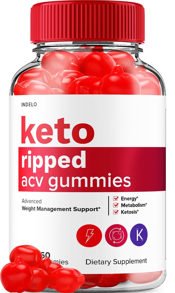 Keto Ripped ACV Gummis - Advanced Ripped Keto + ACV Weight Management Gummis Apple Cider Vinegar Ripped ACV Gummies Nahrungsergänzung Bewertungen Extra Stärke (60 Gummi)