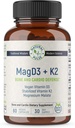 Magnesium Malat + Vegan Vitamin D3 + Stabilisiertes Vitamin K2, komplette Unterstützungsergänzung für Zellenergie, Herz-Kreislauf-, Immun- und Stoffwechsel-Gesundheit & Knochenstärke, 90 Veggie Caps