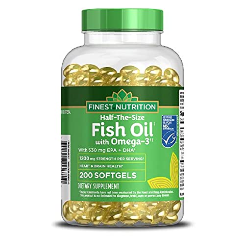 Walgreens (anciennement la plus fine nutrition) Huile de poisson de demi-taille 1200 mg Softgels 200.0ea