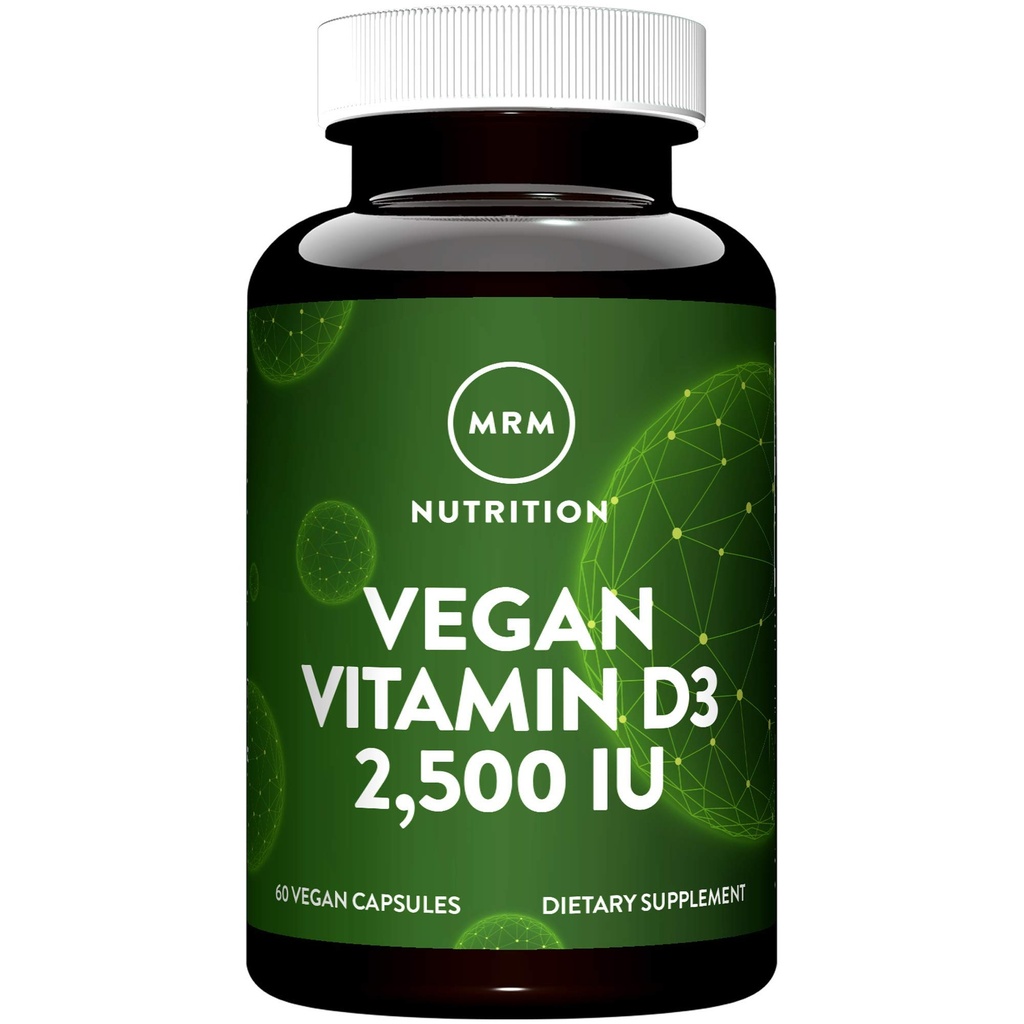 MRM Nuturition Vegan Vitamin D3 2.500 IU | Knochen + Immungesundheit | Hergestellt aus Flechten | Unterstützt Kalziumabsorption | Vegan + Vegetarisch Freundlich | 60 Servietten