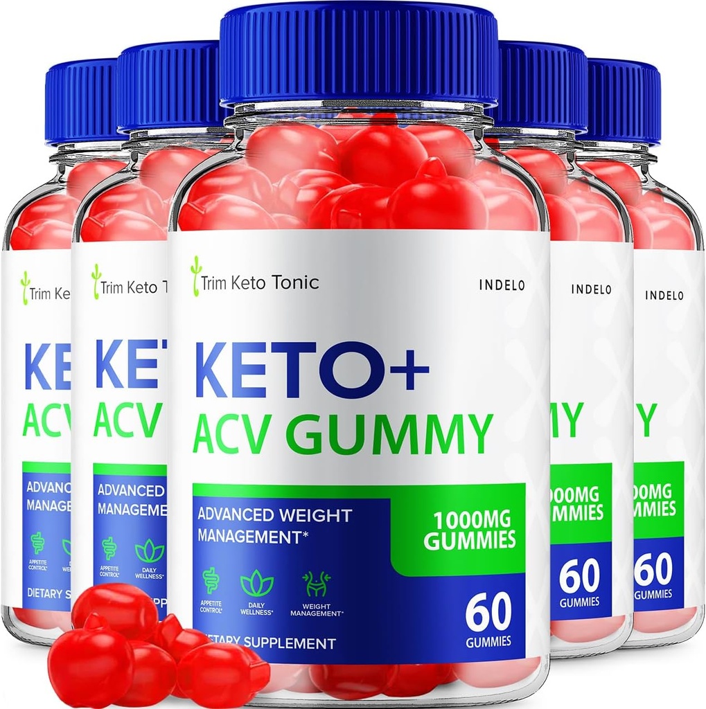 (5 Pack) Trim Keto Tonic Keto ACV Gummies, Trim Keto Gummies Weight Management Supplement, Trim Keto Tonic Bewertungen mit Apple Cider Essig, Trim Keto Tonic Advanced ACV Gummies, B12 (300 Gummies)