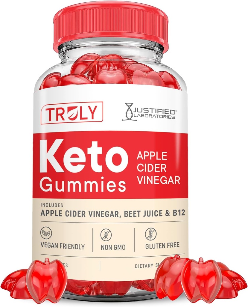 Truly Keto ACV Gummies Advanced Formula 1000MG Truly Keto Gummies Vinaigre de cidre de pomme formulé avec jus de betterave de grenade poudre B12 Vegan Non OGM 60 Gummys