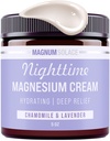 Magnesium Lotion – Nighttime Magnesium Cream – Apply to Legs, Arms oder Chest - Topical Magnesium Chloride – USA Made and Safe for Kids (Chamomile Lavender)