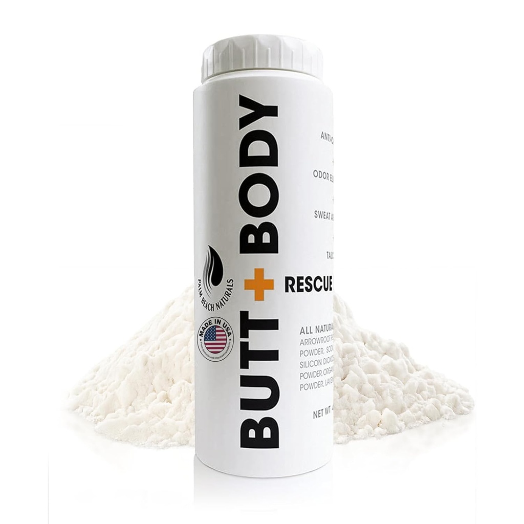 Poudre de sauvetage du corps et du corps pour les hommes et les femmes – Absorbant désodorisant du corps entier Sueur, contrôle l'odeur et le chafing avec sensation de refroidissement – protège naturellement la peau, sans Talc – 4oz