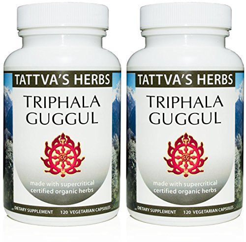 Triphala Guggul Kräuter-Ergänzung, Ayurveda Kräuter-Ergänzungen, Verdauungs-Gesundheit & Unterstützung, Triphala Pulver Kapseln, 240 Zähler (2 Pack), 25 Jahre Premium Service