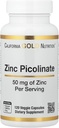 Zink Picolinat, Bioverfügbare Form von Zink, unterstützt Immungesundheit, 50 mg, 120 Veggie Kapseln