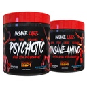 Insane Labz Hellboy Bundle, Psychotic Hellboy Pre Workout und Insane Amino BCAA, erhöhen Muskelmasse, Stärke, Fokus und Erholung Zeit, Blau Himbeer