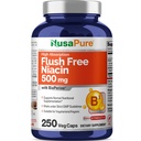 NusaPure Flush Free Niacin - Geeignet für vegetarisch / vegan, Nicht - GVO - 500 mg - 250 Kapseln