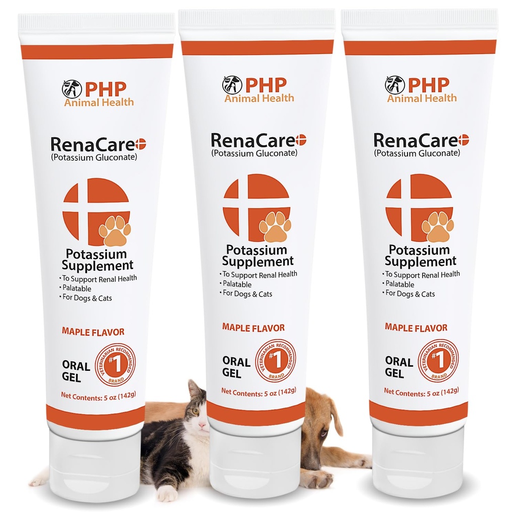 RenaCare K ist für Nieren K (Potassium Gluconate) Kaliumergänzung Gel für Hunde und Katzen, (15 oz) mit Maple Flavor (Made in U.S.A)