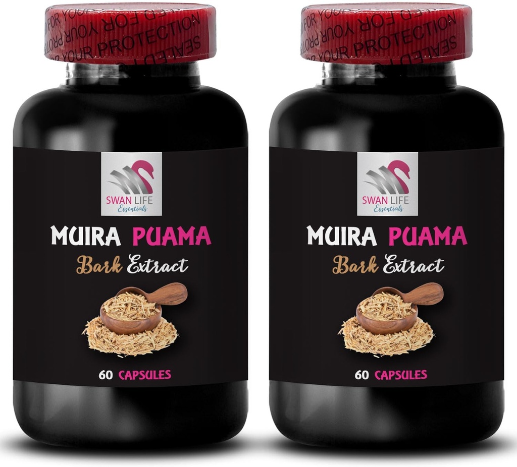 Résistance à l'usine - MUIRA PUAMA BARK EXTRACT - Mindset Support, rééquilibre énergétique, énergie durable, entraînement botanique, complexe de soutien énergétique, boost de routine 2 bouteilles 120 capsules