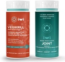 iwi Life Vegikrill & Joint Omega-3 Bundle, 30 Servierungen, Vegan pflanzenbasierte Algen Omega 3, Krill & Fisch Öl Alternative, keine Fishy Nachgeschmack