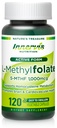 Folate bioactif (L-5-MTHF 1000mcg, Folate 1700mcg) – Soutien du cerveau et de l'humeur, Facile à avaler, 120 Capsules de Veg