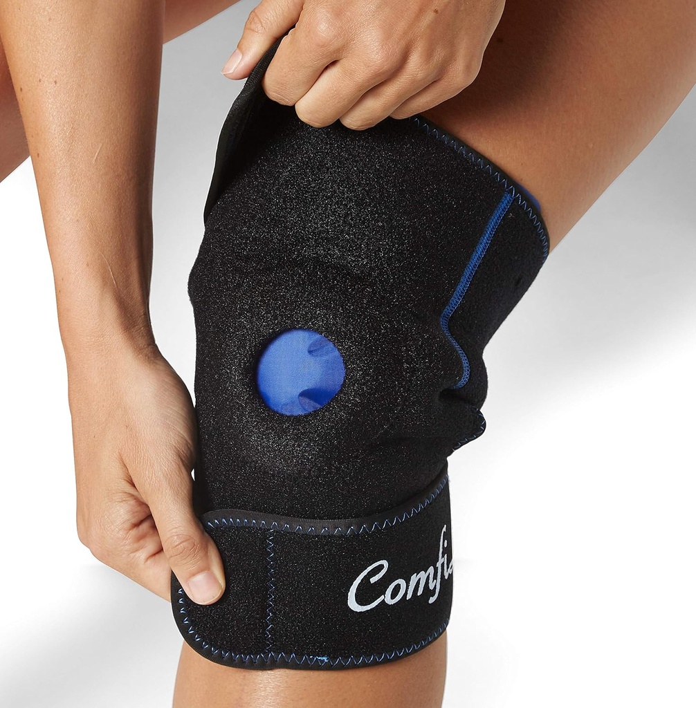 ComfiLife Knee Ice Pack mit Wrap Reusable Hot & Cold Therapy Gel Pack Einstellbare Kompressionsunterstützung für Verletzungen, Schmerzen, Chirurgie, Arthritis, Meniskus und mehr