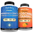 Nutrivein Premium Berberine & Liposomal Vitamin C Ergänzung: High-Absorption Vitamin C Kapseln & Berberine Ergänzung Bundle für Immunität, Stoffwechsel, & Balanced Well-Being