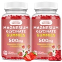 Magnesium Glycinate Gummis 500mg für Erwachsene & Kinder Magnesium Supplement mit Vitamin B6-Natural Calm Gummis-Calm-Mood, Muskel & Schlaf Unterstützung-Strawberry Flavor, 120 Gummis