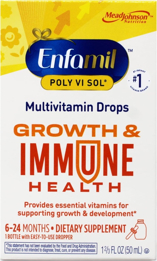 Enfamil Prenatals & Baby Vitamine Poly-Vi-Sol mit Eisen Multivitamin Ergänzung Tropfen für Infants und Kleinkinder, Frucht, 50 ml
