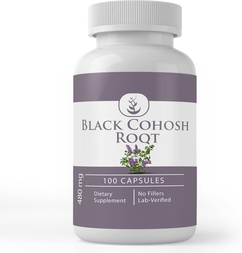 Pure Original Zutaten Schwarzer Cohosh-Root, (100 Kapseln) Immer rein, keine Additive oder Füllstoffe, Lab Verifiziert