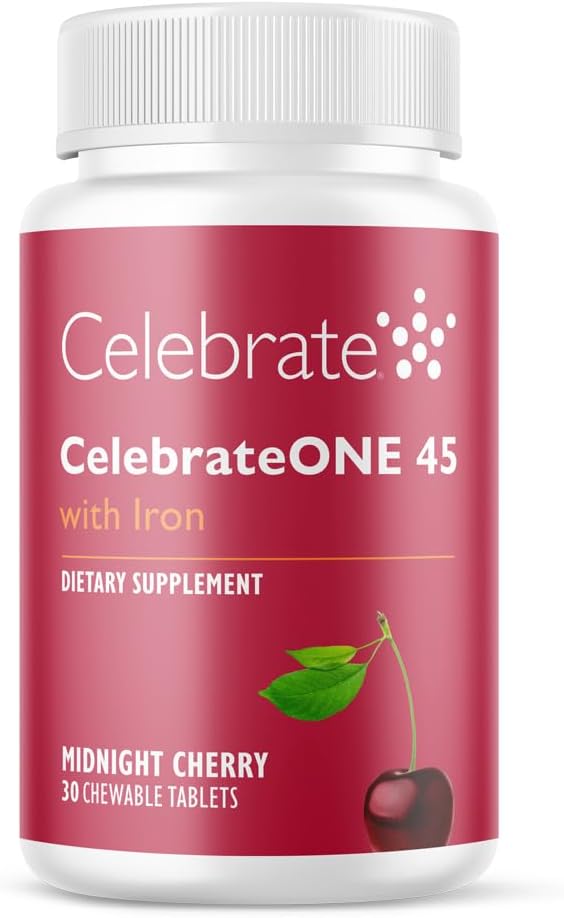 Celebrate Vitamins CelebrateONE 45 Chewables, 45mg Eisen - Einmal täglich Bariatric Multivitamin, essentielle Vitamine & Minerals - Magen Bypass & Sleeve Gastrectomy Supplement - Kirsche (30 Tabletten)