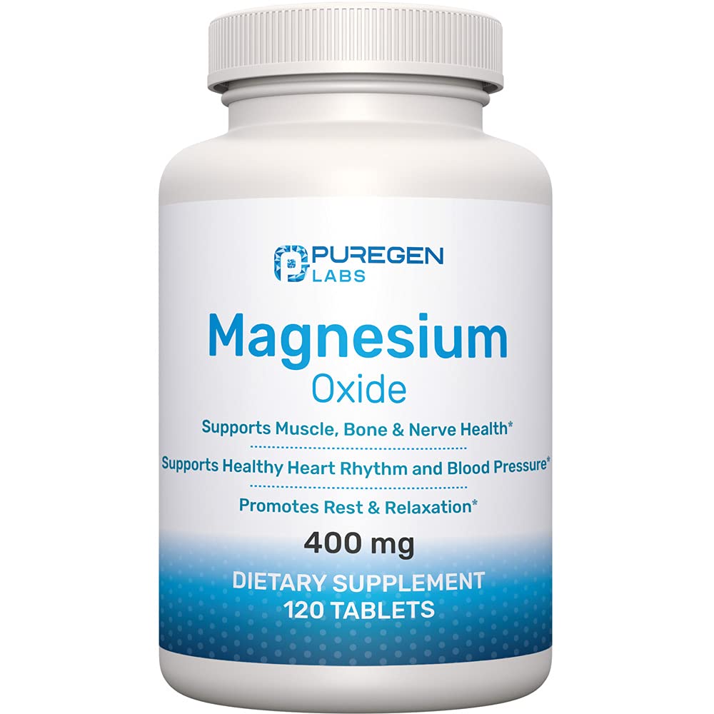 Magnesium 400mg [hohe Potenz] Ergänzung – Magnesiumoxid für Immununterstützung, Muskelrückgewinnung, Leg Cramps und Relaxation 120 Tabletten