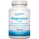 Magnesium 400mg [hohe Potenz] Ergänzung – Magnesiumoxid für Immununterstützung, Muskelrückgewinnung, Leg Cramps und Relaxation 120 Tabletten