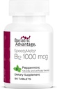Avantage bariatrique B-12 Meltes rapides, supplément vitamine B12 1000 mcg, fusion rapide avec 200 mcg d'acide folique pour le soutien nutritionnel - menthe poivrée, 90 Compte