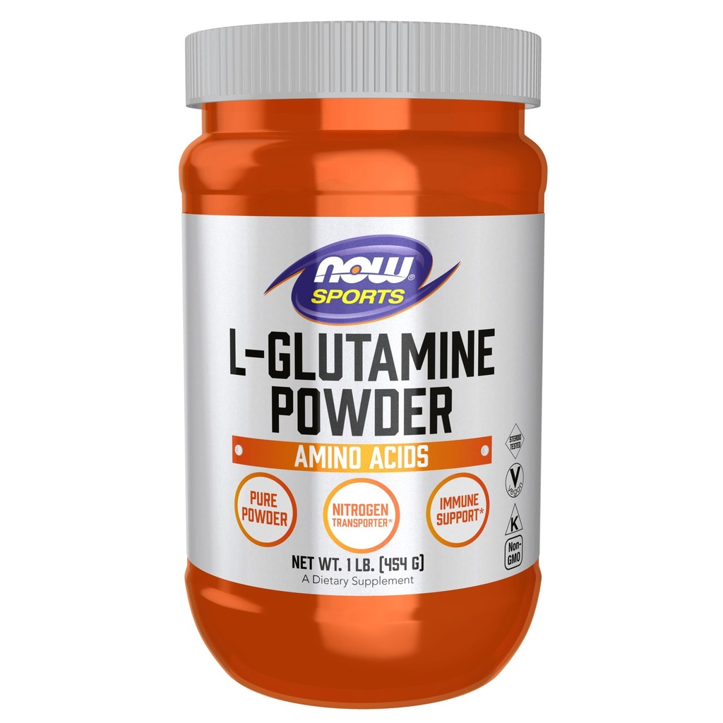 MAINTENANT Aliments Sports Nutrition, L-Glutamine Pure Poudre, Transporteur d'azote*, Acides aminés, 1-Pound