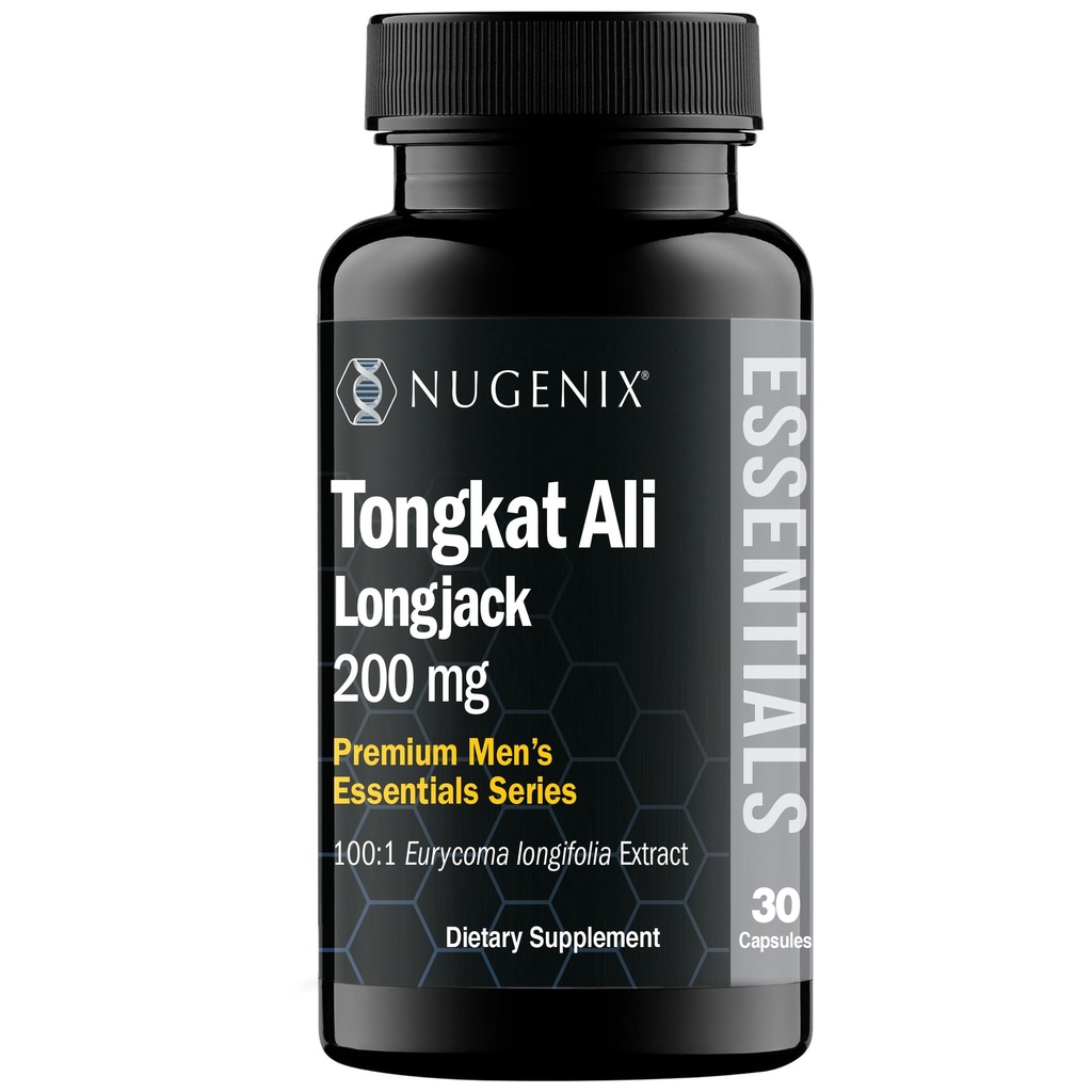 Nugenix Essentials Tongkat Ali pour les hommes, Soutien pour la santé des hommes, Longjack Eurycoma Longifolia Extrait, 30ct