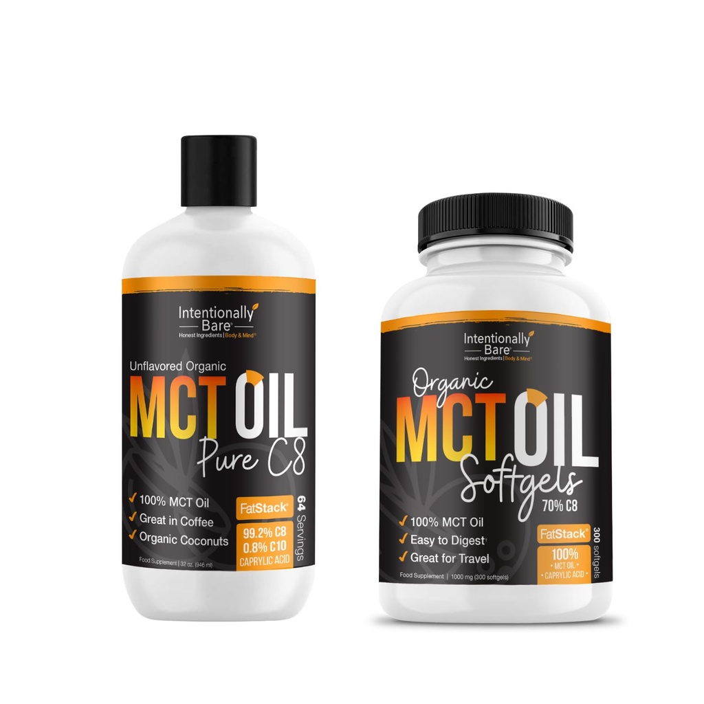 MCT Oil Capsules et Pure C8 MCT Oil Bundle.
