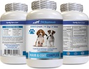 Dog Skin and Coat Supplements - Hunde Haar und Mantel Complex - Fortgeschrittene Hautentlastung - Gut für Nägel - Hund Vitamin e - 1 Flasche (60 Tabletten)
