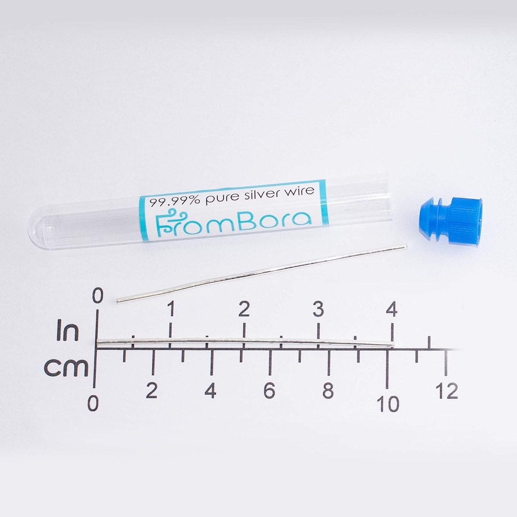 Colloidal Silver | Pair of Pure Silver Wire 99.99% | Certificate | 9999 | 14 Gauge 4” | FromBora Colloidal Silver Generator Wire