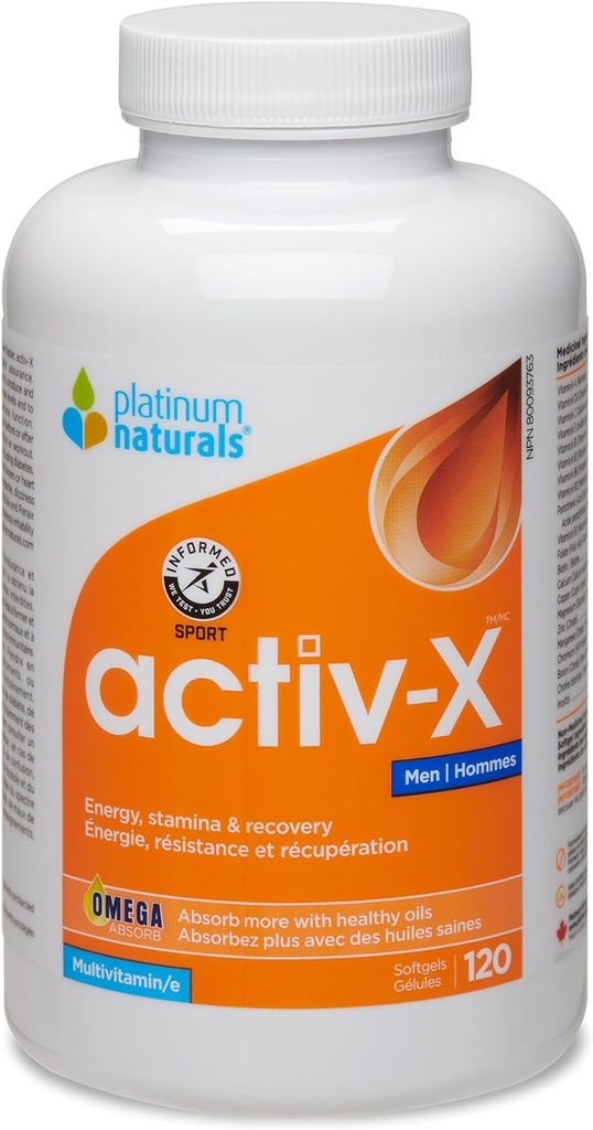Platine – Multi Active-X pour hommes 120 Softgels