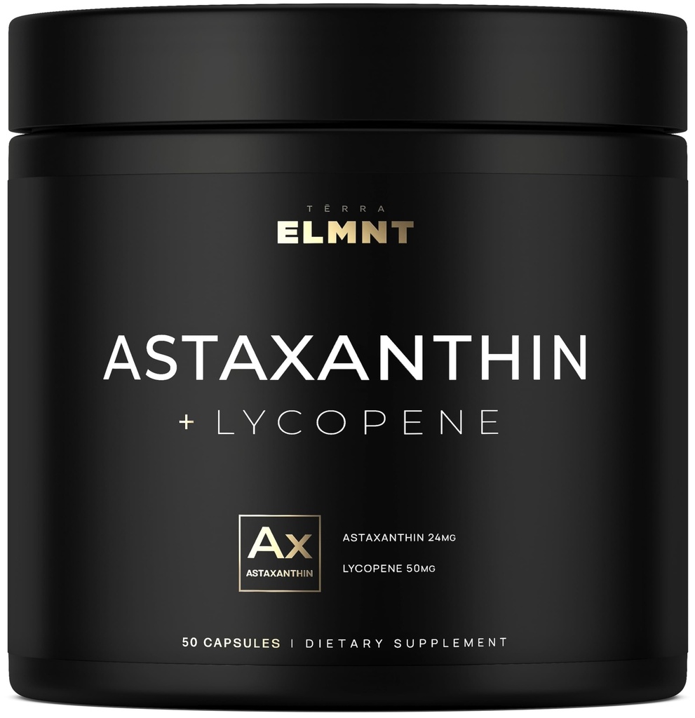 Astaxanthin 24mg + Lycopin 50mg Klinische Stärke Carotinoide Hautergänzung w. 100% Natürlich von MicroAlgae - Beste Astaxanthin Ergänzungen für Hautgesundheit & Pigmentierung - Astaxantina