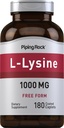 Piping Rock L-Lysine 1000mg | 180 Caplets | Free Form | Vegetarisch, Non-GMO, Glutenfrei