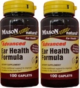Mason Natural Advance Ear Health Formula Bioflavonoids Plus 100 Caplets par boîte de bouteille de 2 Total 200 Caplets